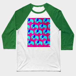 Elephant in a room of patterns ecopop Baseball T-Shirt